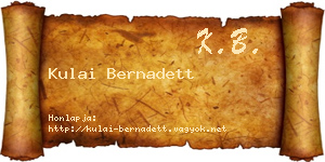Kulai Bernadett névjegykártya