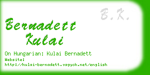 bernadett kulai business card